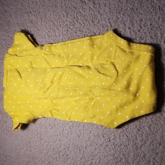 Carter's Baby Girl's Yellow Polkadot Onesie - Picture 5 of 7